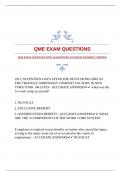 QME EXAM QUESTIONS WITH GUARANTEED ACCURATE ANSWERS |VERIFIED