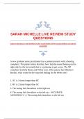 SARAH MICHELLE LIVE REVIEW STUDY QUESTIONS WITH GUARANTEED ACCURATE ANSWERS