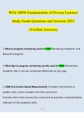 WGU D096 Fundamentals of Diverse Learners Study Guide Questions and Answers 2023 (Verified Answers)