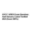 ANCC APRN Exam Questions And Answers, Latest Verified 2023 (Score 100%)