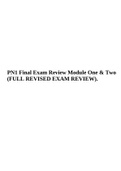 PN1 Final Exam Review Module One & Two (FULL REVISED EXAM REVIEW), PN1 Review/Blueprint for Final Exam Summer 2017 & N1 Final Exam Review Module One & Two (FULL REVISED EXAM REVIEW).