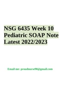 NSG 6435 Week 10  Pediatric SOAP Note  Latest 2022/2023