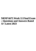 NRNP 6675 Week 11 Final Exam (Questions and Answers Graded 100% Latest 2023)