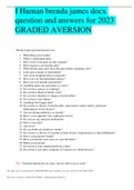 I Human brenda james docx question and answers for 2023 GRADED AVERSION