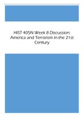 HIST 405N Week 8 Discussion: America and Terrorism in the 21st Century