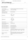 2024 AQA A LEVEL BIOLOGY UNIT 1 EXAM WITH ANSWERS