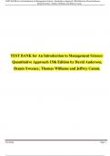 TEST BANK for An Introduction to Management Science: Quantitative Approach 15th Edition by David Anderson, Dennis Sweeney, Thomas Williams and Jeffrey Camm.