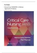 Test Bank: Critical Care NURSING A Holistic Approach (12th Edition) By Patricia Gonce Morton | All Chapters Included| Latest Update