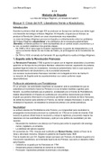 Resumen Historia de España temario de 2º Bachillerato o Selectividad. Crisis del Antiguo Régimen y reinado de Isabel II. Bloques V y VI