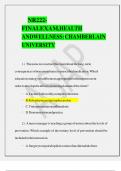 NR 222-Final Exam, Questions And Answers Health andWellness: Chamberlain University.