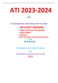  ATI FUNDAMENTALS PROCTORED EXAM TEST BANK / FUNDAMENTALS ATI PROCTORED EXAM TEST BANK / FUNDAMENTALS PROCTORED ATI EXAM TEST BANK:LATEST 2023