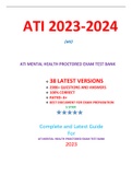 ATI MENTAL HEALTH PROCTORED EXAM TEST BANK / ATI MENTAL HEALTH PROCTORED EXAM TEST BANK / MENTAL HEALTH ATI PROCTORED EXAM TEST BANK:LATEST 2023