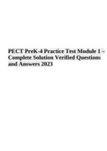 PECT PreK-4 Practice Test Module 1 – Complete Solution Questions and Answers 2023