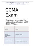 CCMA EXAM Questions to prepare for national certification (AMT, NHA & AAMA)