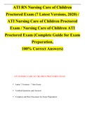 ATI RN Nursing Care of Children Proctored Exam (7 Latest Versions, 2023) / ATI Nursing Care of Children Proctored Exam / Nursing Care of Children ATI Proctored Exam (Complete Guide for Exam Preparation, 100% Correct Answers)          ATI NURSING CARE OF C