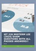 IET 226 MIDTERM LEE (2024) EXAM QUESTIONS WITH ALL PASSED ANSWERS!!