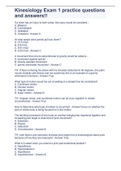 Kinesiology Exam 1 practice questions and answers!!