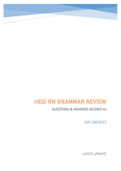 HESI RN GRAMMAR REVIEW - QUESTIONS & ANSWERS (SCORED A+) WITH EXPLANATIONS 100% GUARANTEED BEST VERSION