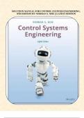 SOLUTION MANUAL FOR CONTROL SYSTEMS ENGINEERING,  8TH EDITION BY NORMAN S. NISE || LATEST EDITION