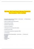 Nursing 165 Final Exam Review Questions And Answers 100% Verified.