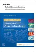 TEST BANK For Textbook Of Diagnostic Microbiology, 7th Edition By Connie R. Mahon, All Chapters 1 to 41 complete Verified editon ISBN: 9780323482189