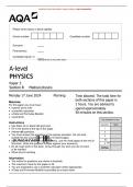 AQA JUNE 2024 A-level PHYSICS 7408/3BB Paper 3 Section B Medical physics MERGED QUESTION PAPER> MARK SCHEME> 100% GUARANTEE