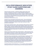 DECA PERFORMANCE INDICATORS STUDY GUIDE QUESTIONS AND ANSWERS