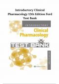 Introductory Clinical Pharmacology 12th Edition Test Bank By Susan M Ford