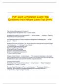 PMP 2024 Certification Exam Prep Questions And Answers Latest Top Score.