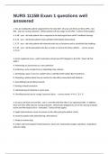 NURS 1115B Exam 1 questions well answered