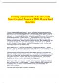  Nursing Comprehensive Study Guide Questions And Answers 100% Guaranteed Success.