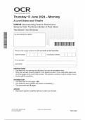 OCR 2024 A Level Drama and Theatre H459/45 Deconstructing Texts for Performance Sweeney Todd: The Demon Barber of Fleet Street Question Paper & Mark Scheme (Merged)