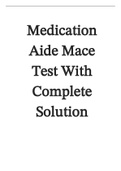 Medication Aide Mace Test (2023) With Complete Solution