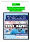 Test Bank For Radiologic Science for Technologists 12th Edition by Bushong Chapter 1-40 A+ ISBN-9780323661348