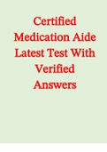 (latest 2023) Certified Medication Aide Latest Test With Verified Answers 