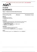 AQA JUNE 2024 A-level ECONOMICS Paper 2 National and International Economy MERGED QUESTION PAPER> MARK SCHEME>INSERT> 100% GUARANTEE