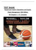 TEST BANK For Operations and Supply Chain Management, 10th Edition, by Russell and Taylor's All Chapters 1 to 17 complete Verified editon ISBN:9781119577652