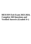 HESI RN Exit Exam 2023-2024, Complete 160 Questions and Verified Answers (Graded A+)