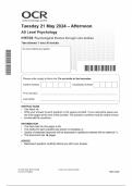 OCR 2024 AS Level Psychology H167/02 Psychological themes through core studies Question Paper & Mark Scheme (Merged)