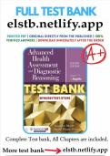 TEST BANK For Advanced Health Assessment and Diagnostic Reasoning, 4th Edition by Jacqueline Rhoads 2024-2025