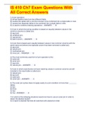 IS 410 Ch7 Exam Questions With All Correct Answers 