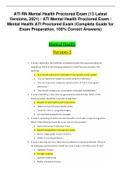 ATI RN Mental Health Proctored Exam (13 Latest Versions, 2021) / ATI Mental Health Proctored Exam / Mental Health ATI Proctored Exam (Complete Guide for Exam Preparation, 100% Correct Answers)