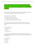 CNA WRITTEN TEST QUESTIONS With accurate answers, Graded A+, 2022/2023 update