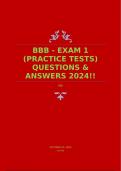 BBB - EXAM 1 (PRACTICE TESTS) QUESTIONS & ANSWERS 2024!!