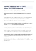 PUBLIC PASSENGER LICENSE PRACTICE TEST - INDIANA EXAM 2023 WITH 100% CORRECT ANSWERS