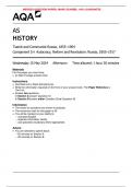 AQA JUNE 2024 AS HISTORY Tsarist and Communist Russia, 1855–1964 Component 1H Autocracy, Reform and Revolution: Russia, 1855–1917