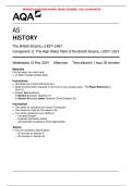 AQA JUNE 2024 AS HISTORY 7041/1J  The British Empire, c1857–1967 MERGED QUESTION PAPER> MARK SCHEME> 100% GUARANTEE