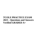 TCOLE PRACTICE EXAM 2023 – Questions and Answers Verified GRADED A+