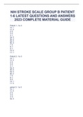 NIH STROKE SCALE GROUP B PATIENT 1-6 LATEST QUESTIONS AND ANSWERS 2023 COMPLETE MATERIAL GUIDE