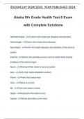 Abeka 9th Grade Health Test 6 Exam with Complete Solutions